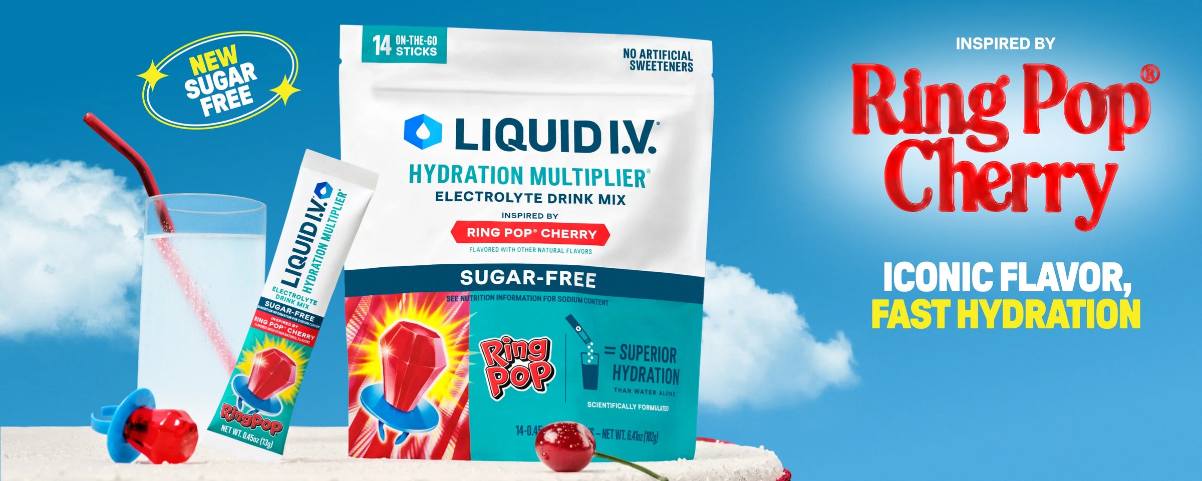 Ring Pop® Cherry Hydration Multiplier® Sugar-Free - Easy Bundle Pick